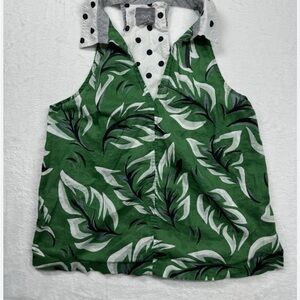 Anthropologie Vanessa Virginia Palm & Polka Dot Sleeveless top